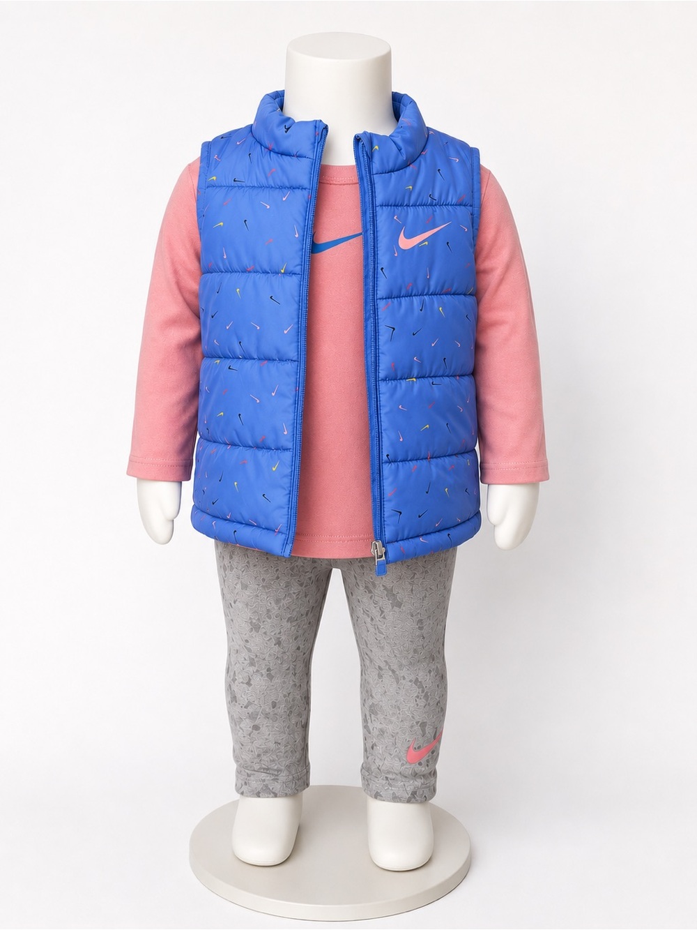 Nike Kids Royal Blue Quilted Puffer Vest with Speckle Accents